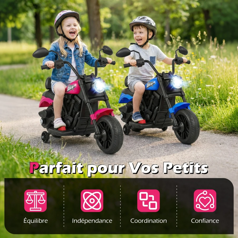 Vaikiškas elektrinis motociklas rožinis
