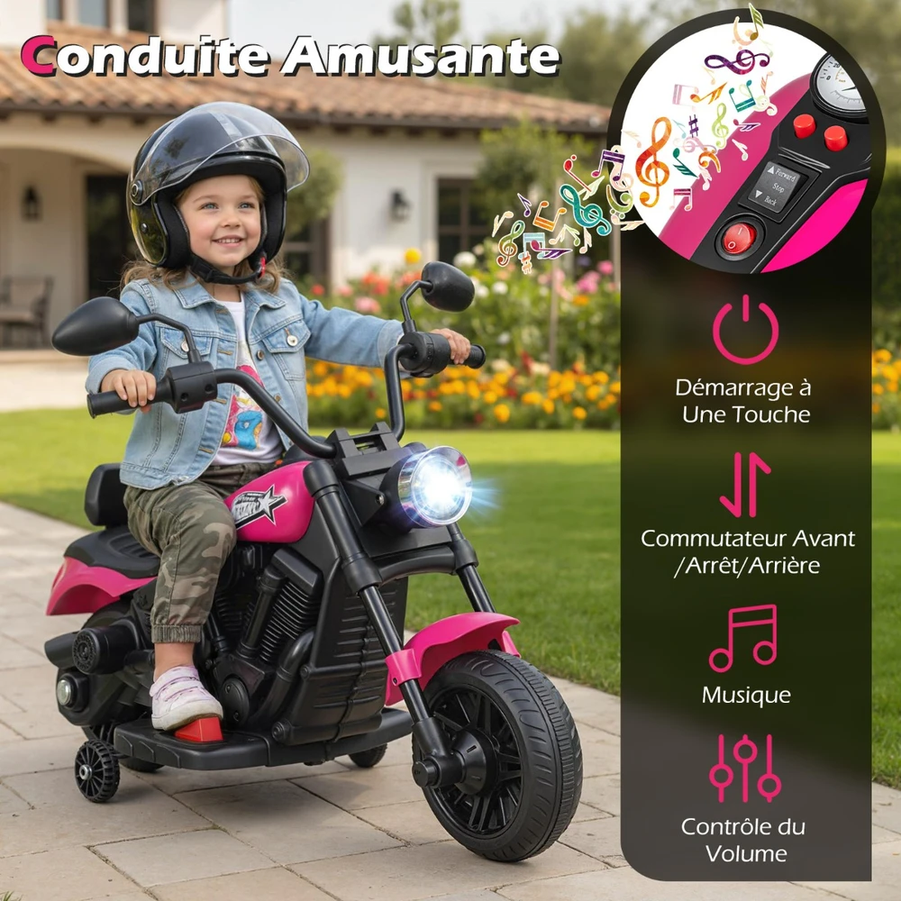 Vaikiškas elektrinis motociklas rožinis