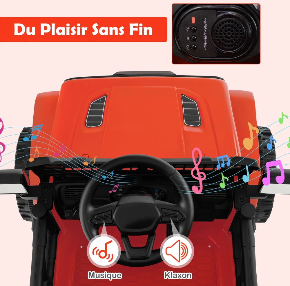 Vaikiškas elektrinis sunkvežimis 12V Raudonas