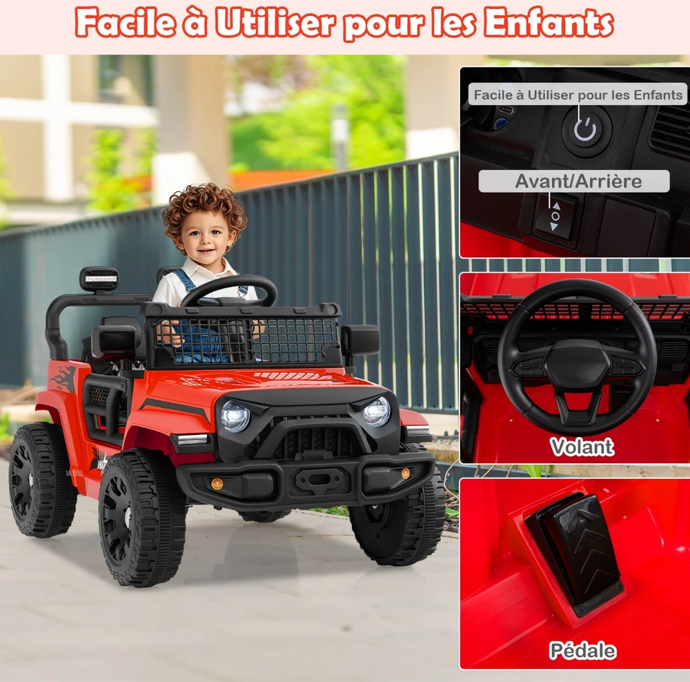 Vaikiškas elektrinis sunkvežimis 12V Raudonas