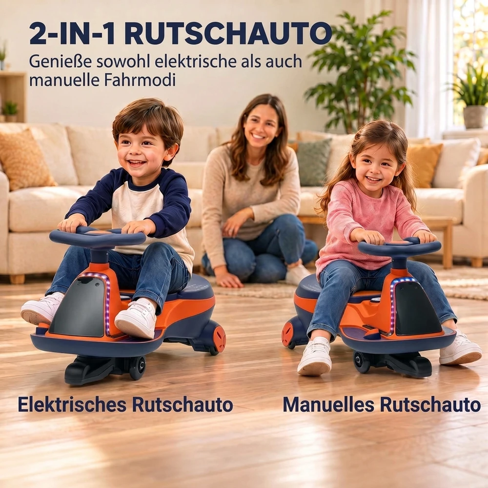 Vaikiškas elektromobilis 2-in-1 su ličio akumuliatoriumi, 78 × 34 × 40 cm
