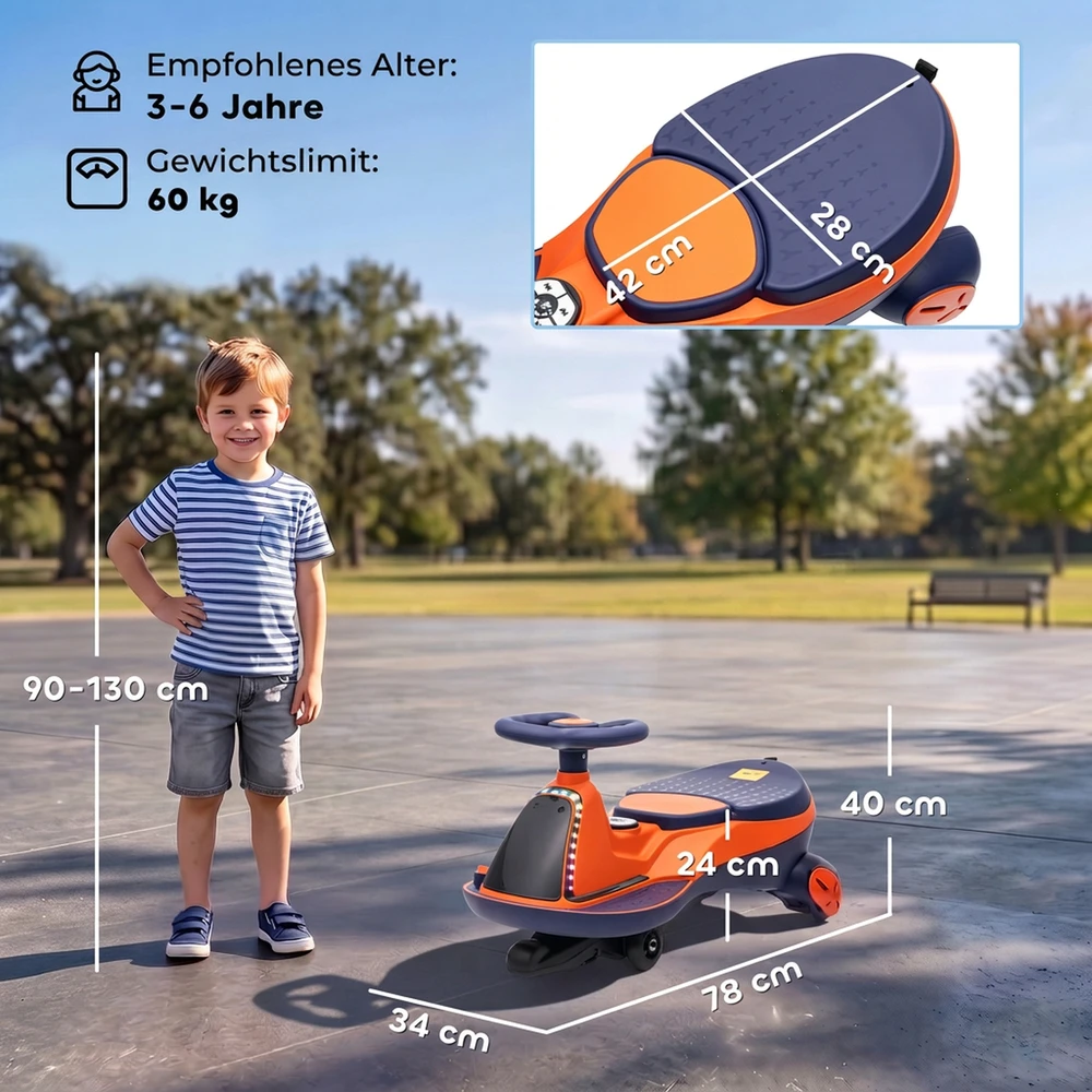 Vaikiškas elektromobilis 2-in-1 su ličio akumuliatoriumi, 78 × 34 × 40 cm