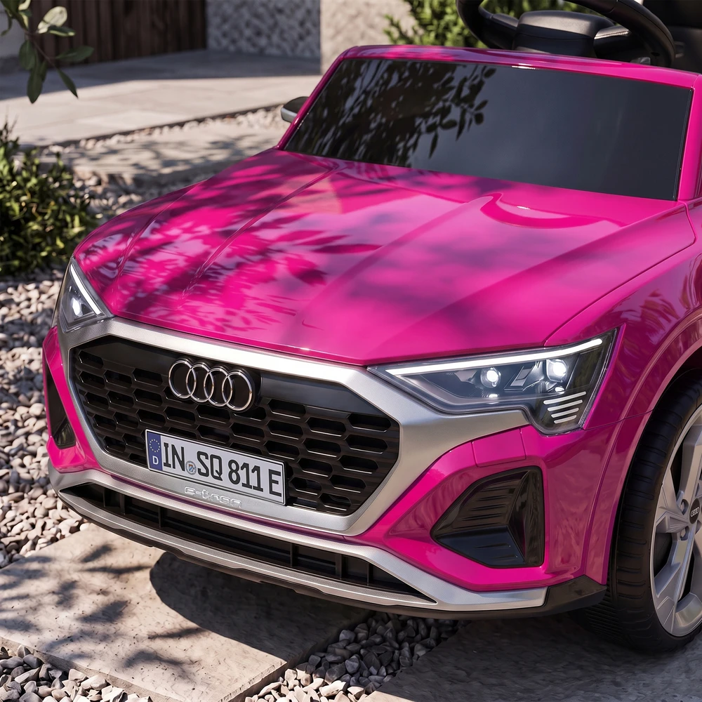 Vaikiškas elektromobilis Audi Q8 e-tron Sportback su nuotolinio valdymo pultu, rožinis, 98 × 49,5 × 43 cm