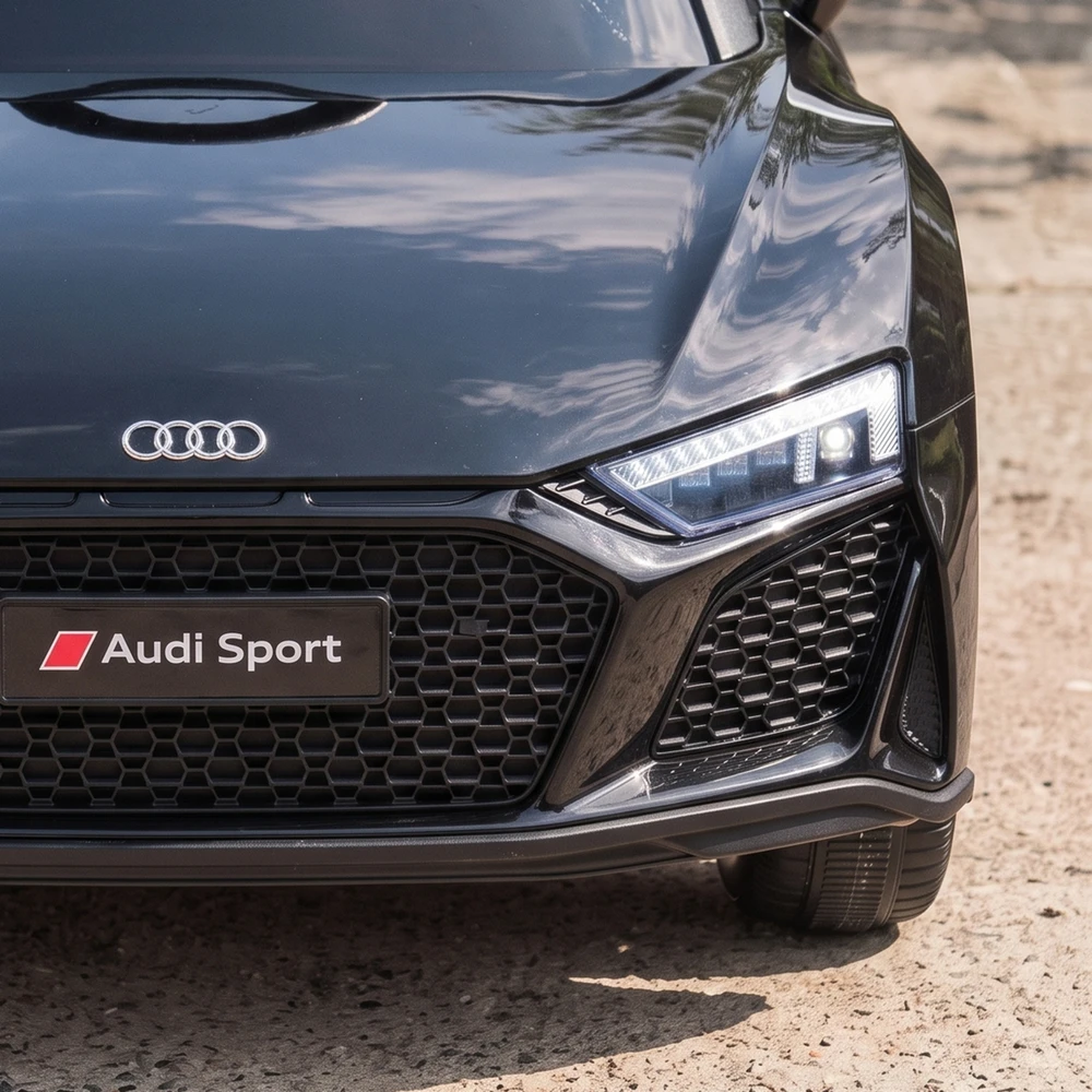 Vaikiškas elektromobilis Audi R8 Spyder su nuotolinio valdymo pultu, juodas, 107 × 58 × 44 cm