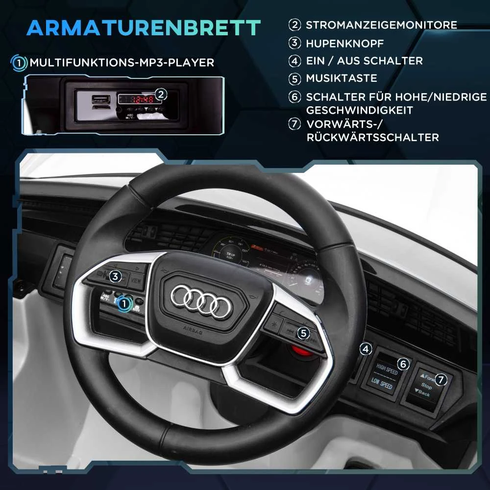 HOMCOM elektrinis automobilis vaikams su 3 greičio režimais, nuotolinio valdymo pultu, muzikos grotuvu (MP3/USB/TF), skirtas vaikams nuo 3 metų