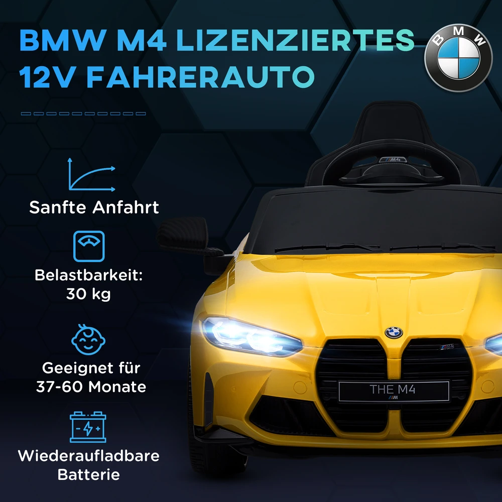 AIYAPLAY vaikiškas elektrinis automobilis, vaikiškas automobilis su 2.4G nuotolinio valdymo pulteliu, pakaba, elektrinis automobilis su MP3, USB, LED šviesa, skirtas 3-6 metų vaikams, geltonas
