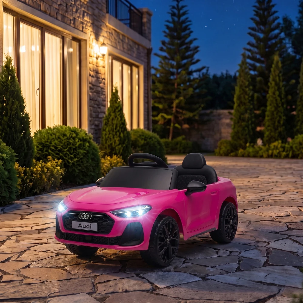 Vaikiškas elektromobilis licencijuotas Audi A5L su 2,4 GHz nuotolinio valdymo pultu, rožinis, 101 × 55 × 43 cm