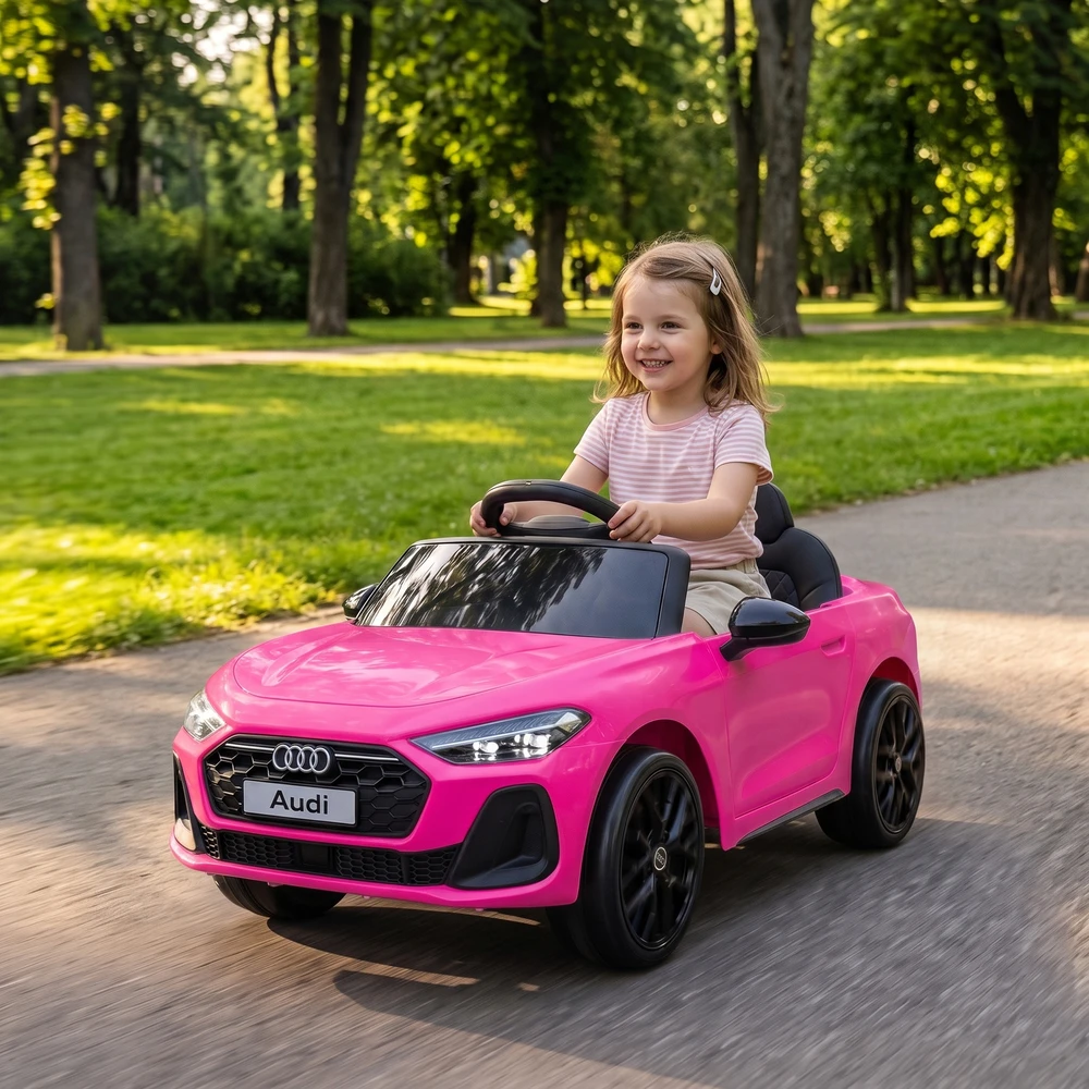 Vaikiškas elektromobilis licencijuotas Audi A5L su 2,4 GHz nuotolinio valdymo pultu, rožinis, 101 × 55 × 43 cm