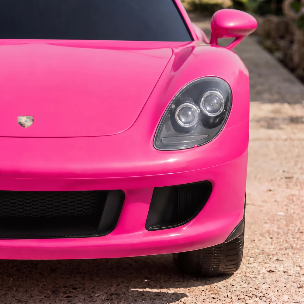 Vaikiškas elektromobilis Porsche Carrera GT su nuotoliniu valdymu, rožinis/juodas, 111,1 × 59 × 45 cm