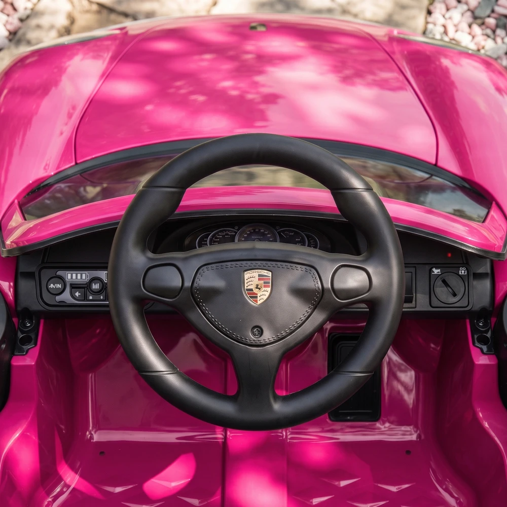 Vaikiškas elektromobilis Porsche Carrera GT su nuotoliniu valdymu, rožinis/juodas, 111,1 × 59 × 45 cm