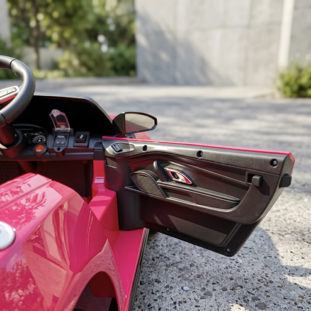 Vaikiškas elektromobilis su nuotolinio valdymo pultu ir ličio akumuliatoriumi, rožinis ir juodas, 107 × 58 × 44 cm