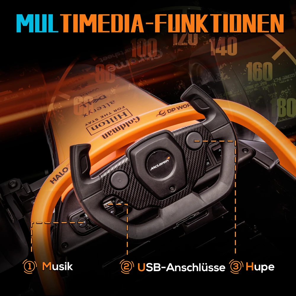 AIYAPLAY vaikiškas elektrinis automobilis, 12V vaikiškas automobilis su 2.4G nuotolinio valdymo pulteliu, MP3 USB, elektrinis automobilis su pakaba, garsiniu signalu, 3-5 km/h, skirtas 3-5 metų vaikams, oranžinis