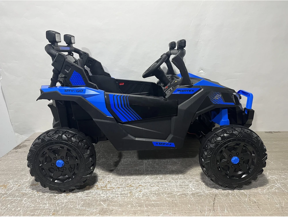 Vaikiškas elektromobilis UTV, dvivietis, 2 × 120 W, mėlynas ir juodas, 121 × 79 × 77 cm