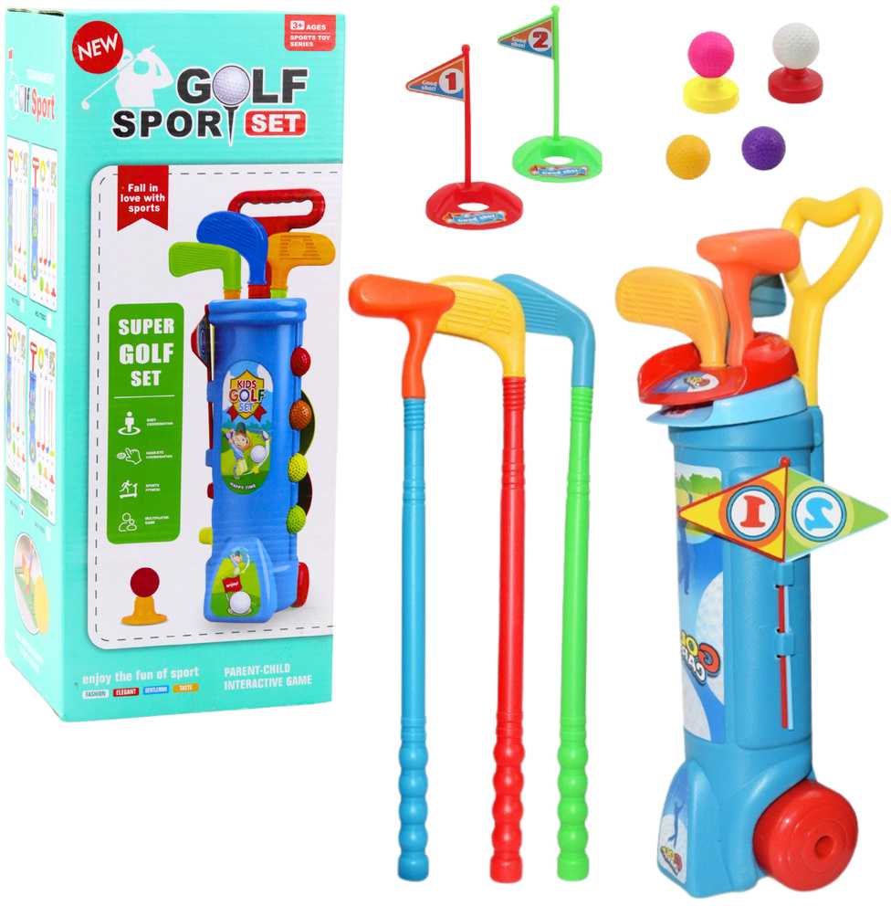 Lean Toys Vaikiškas golfo rinkinys su ratukais