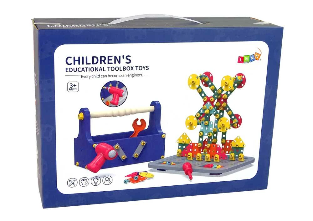 Lean Toys Vaikiškas įrankių rinkinys su bateriniu atsuktuvu