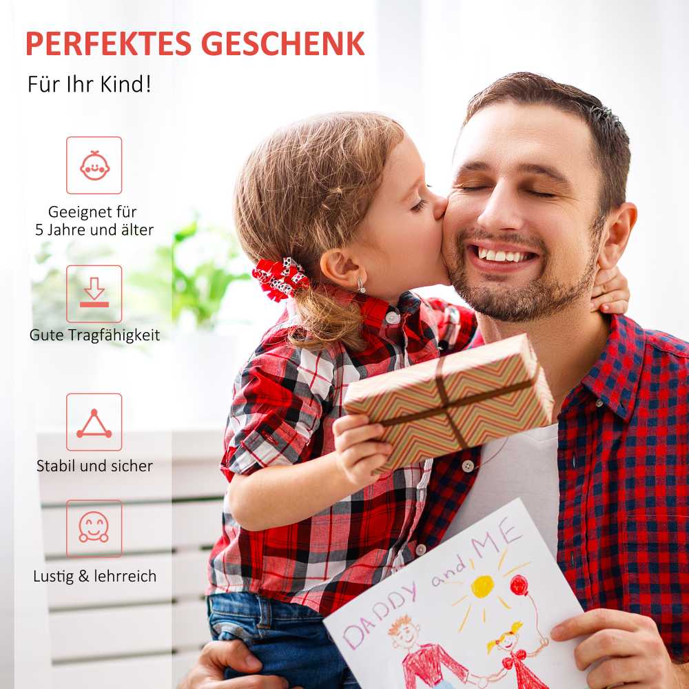 HOMCOM paspirtukas vaikams, 12 colių ratai su oru, nuo 5 metų, juodas, 120 x 58 x 75-80 cm