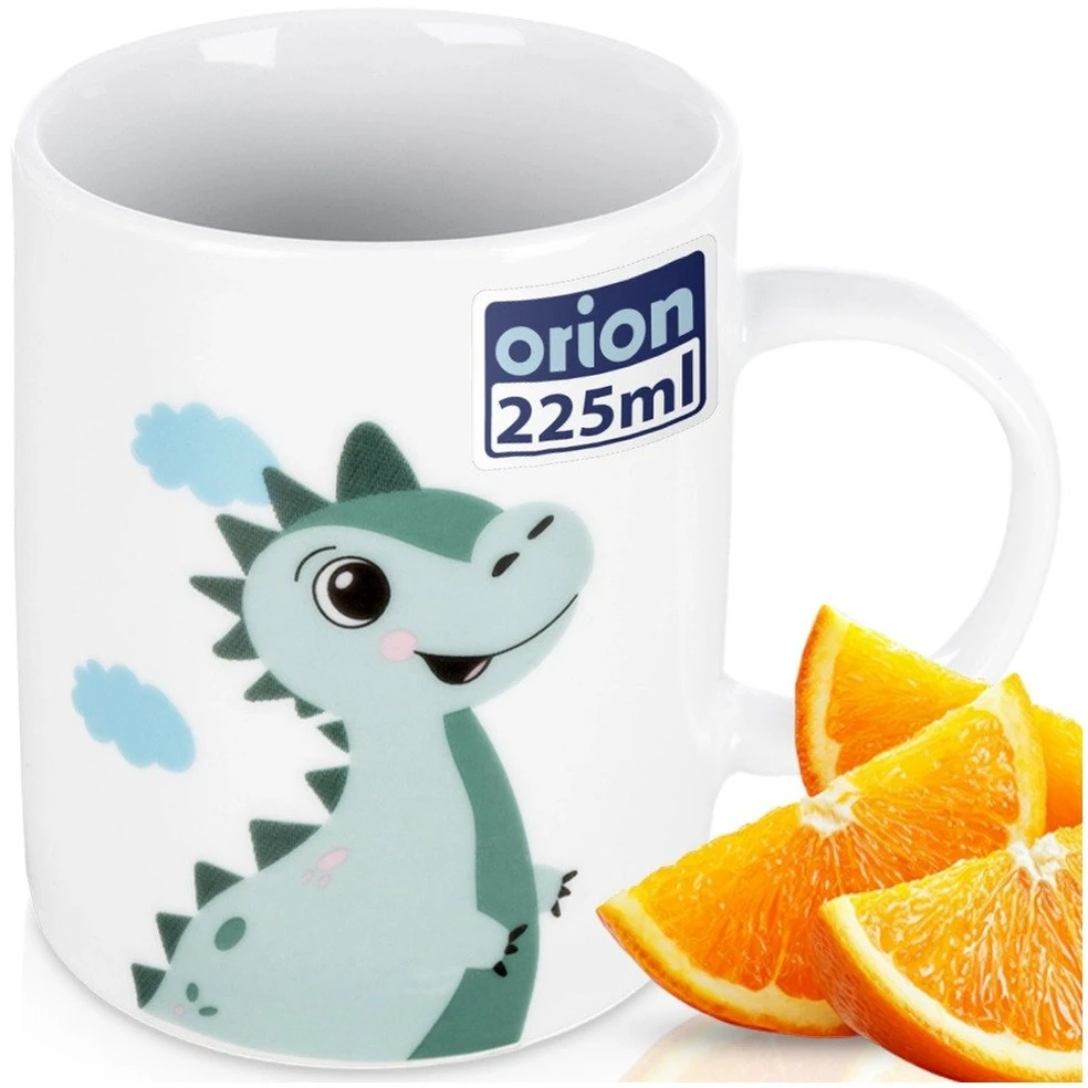 Vaikiškas porcelianinis puodelis su dinozaurų motyvu, įvairiaspalvis, 220 ml