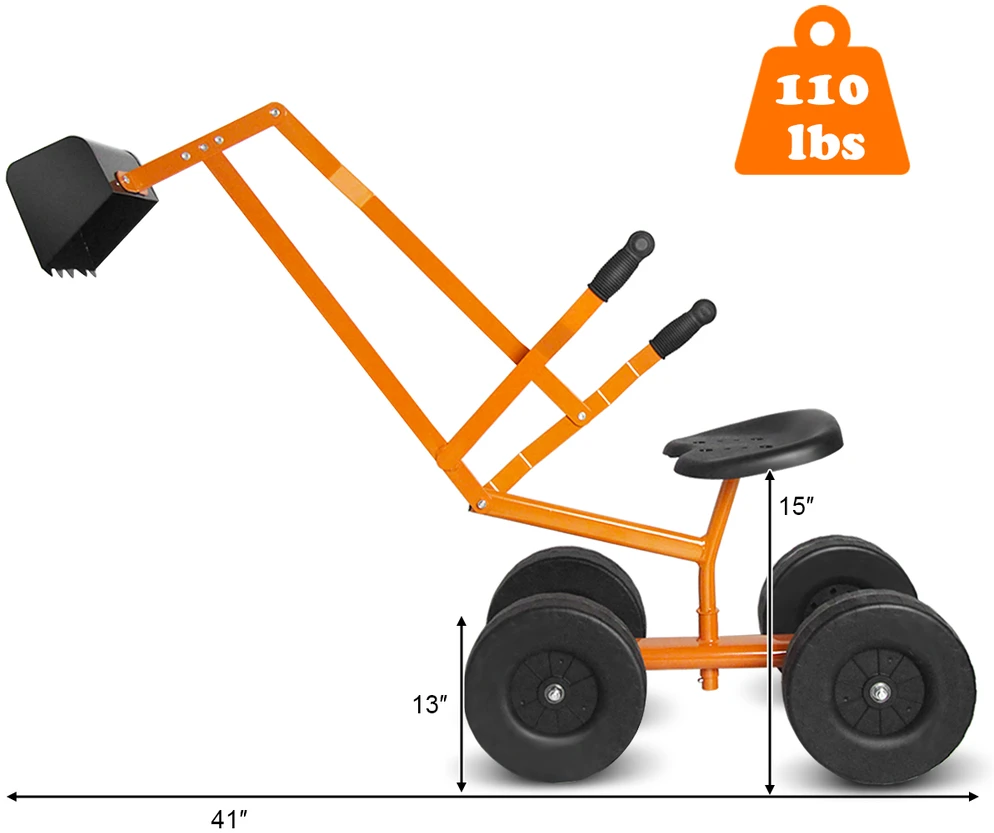 Vaikiškas smėlio ekskavatorius oranžinis–juodas