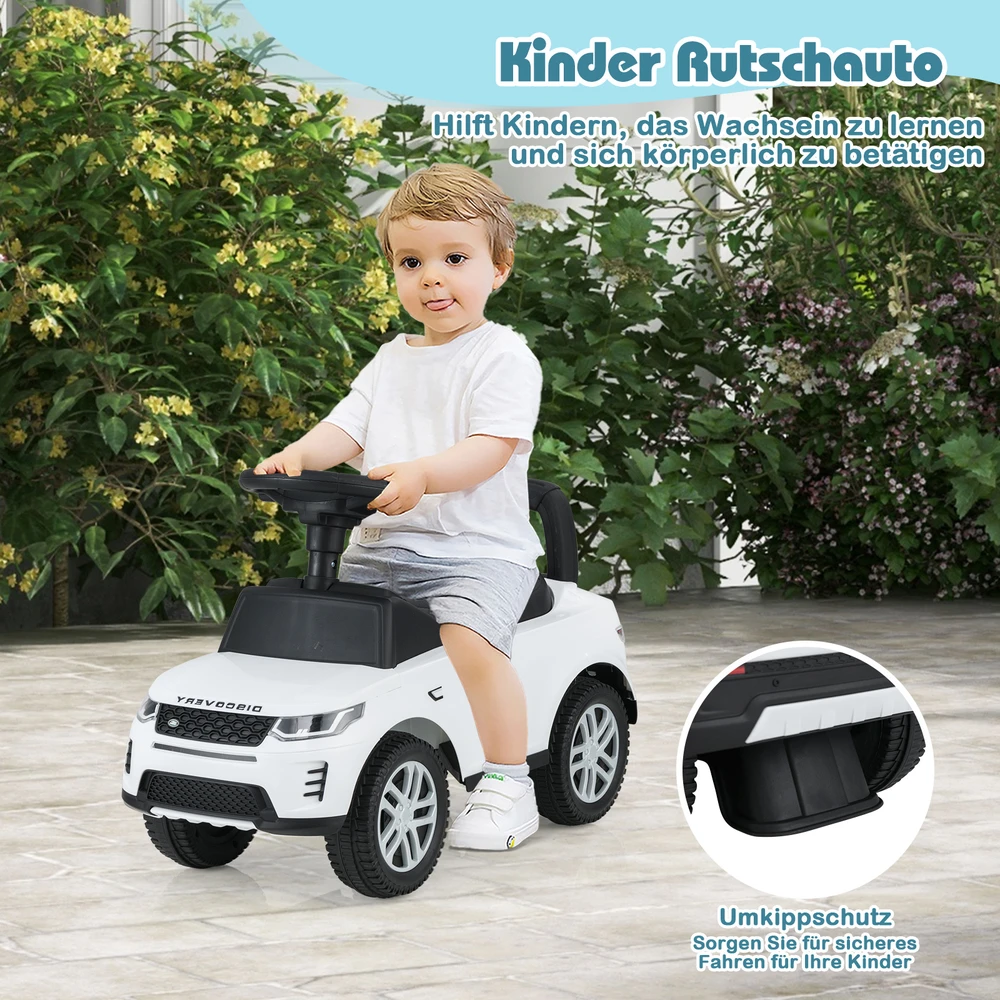 Vaikiškas stumdomas automobilis Baltas