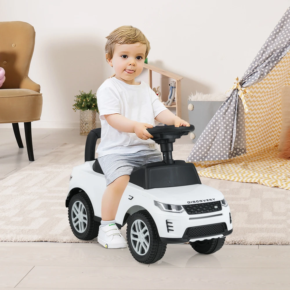Vaikiškas stumdomas automobilis Baltas