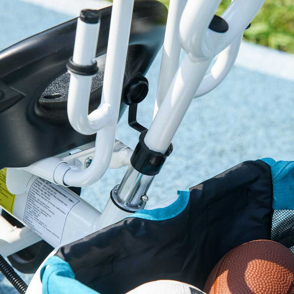 HOMCOM 6-in-1 triratukas su stūmimo rankena, vaikiškas triratukas su nuimamu stogeliu, dviratukas su 5 taškų saugos diržais, krepšeliu, gėrimų laikikliu, 1-5 metų vaikams, mėlynas