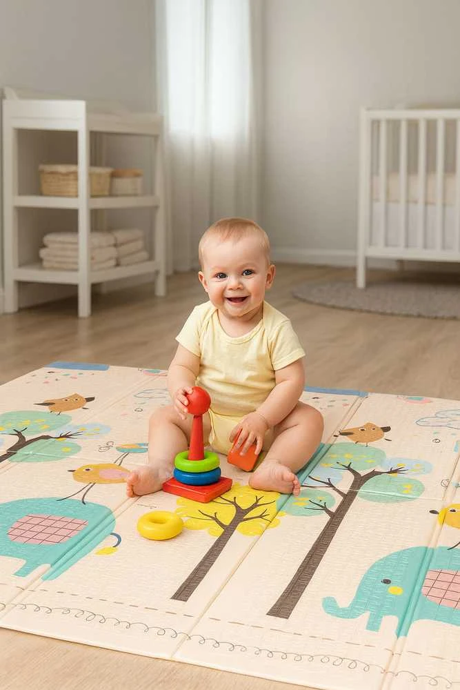 Vaikiškas žaidimų kilimėlis ECOTOYS 200x180 cm, dvipusis