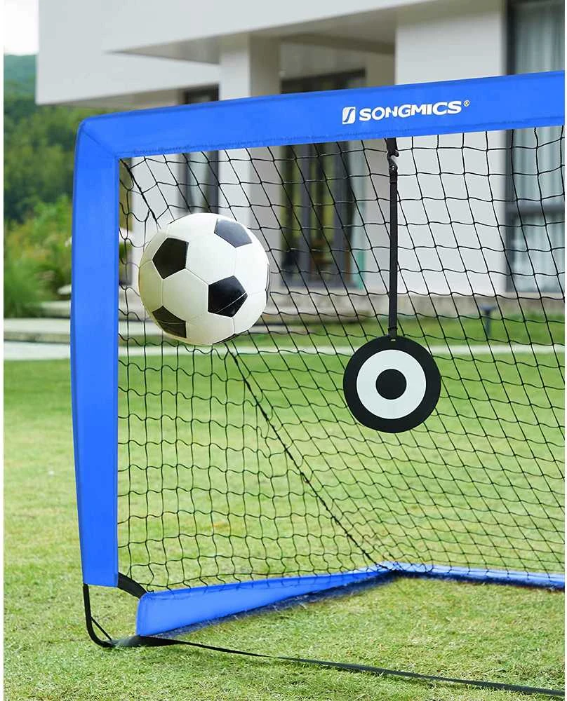 Songmics Vaikų futbolo vartų rinkinys iš 2 sulankstomų vartų mėlynos spalvos