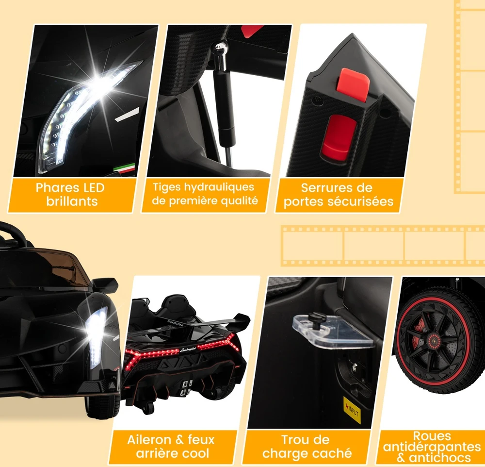 Vaikų elektromobilis Lamborghini juodas