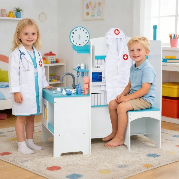 Vaikų gydytojo žaidimų rinkinys mėlyna
