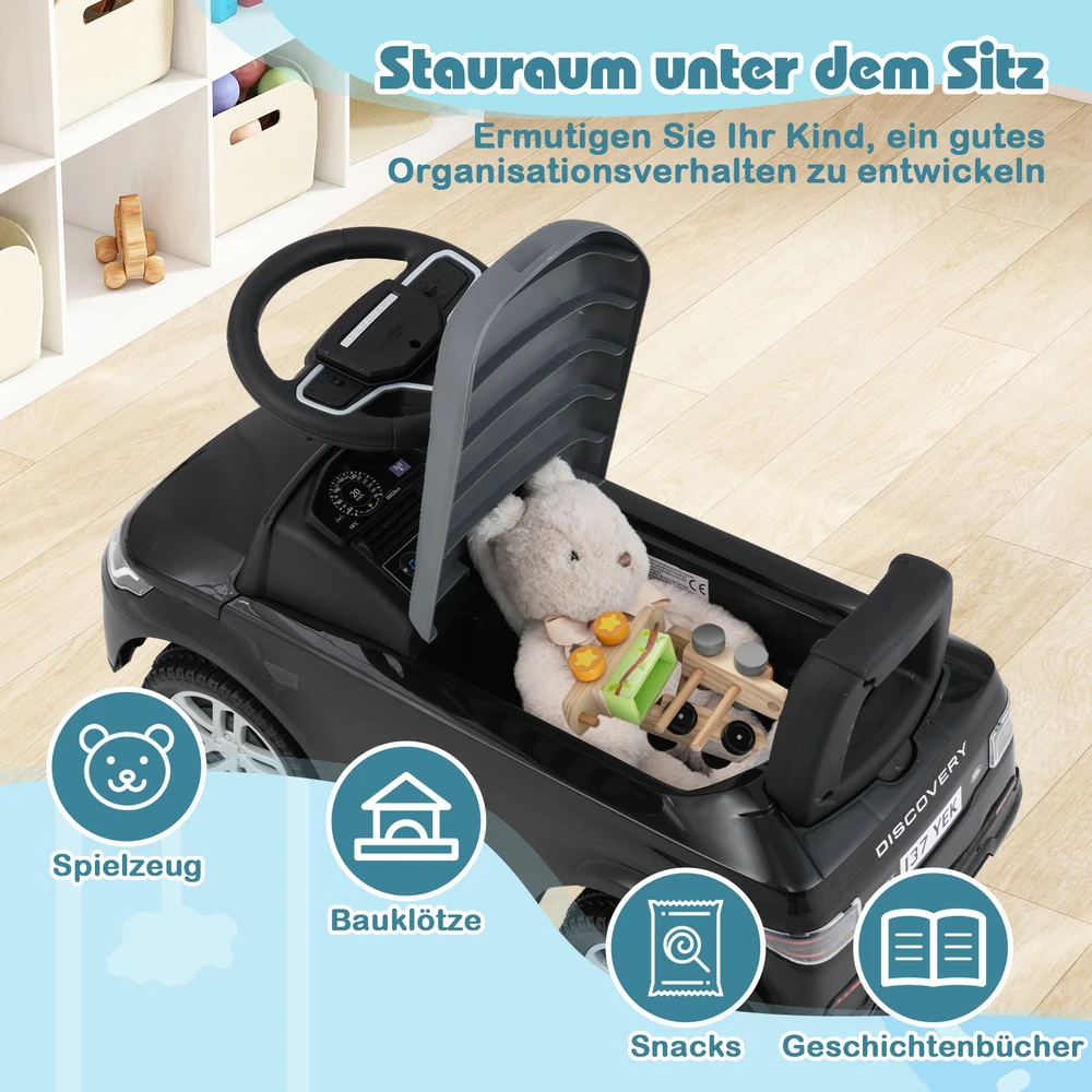 Vaikų stumdomas automobilis Juodas