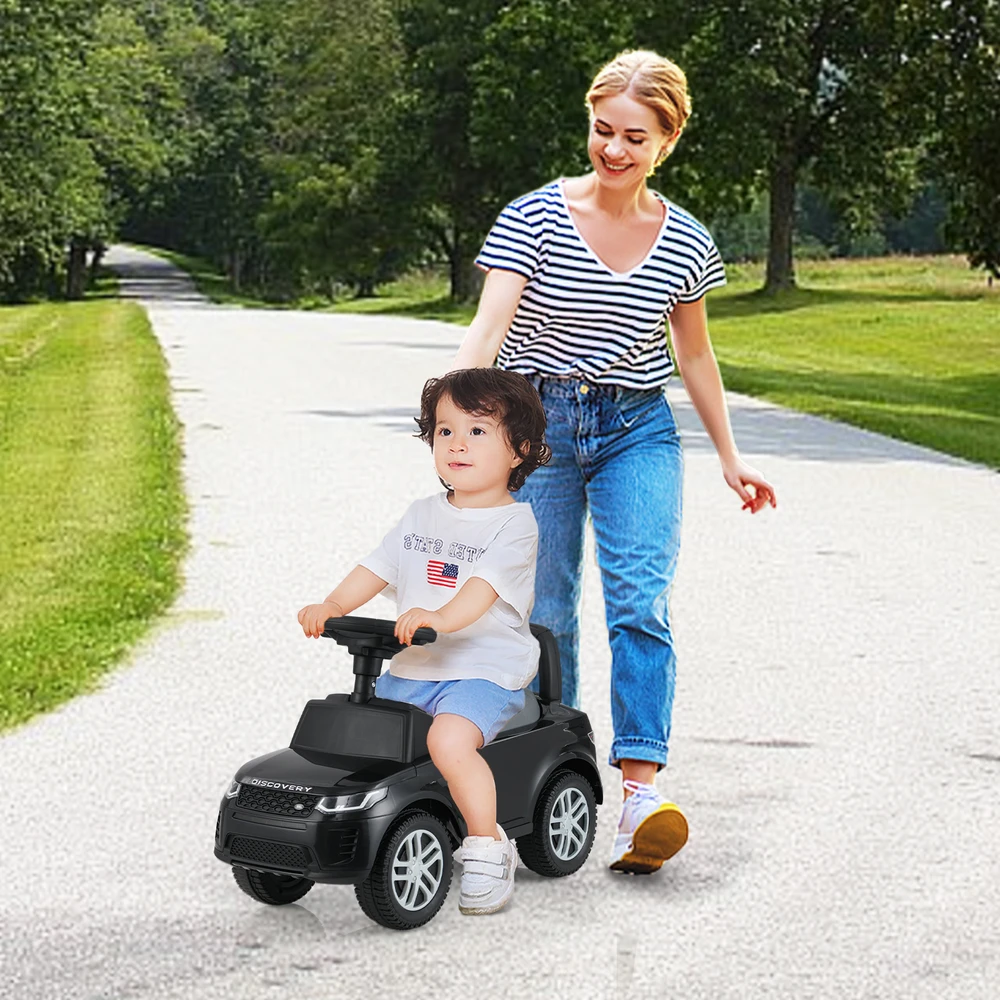 Vaikų stumdomas automobilis Juodas
