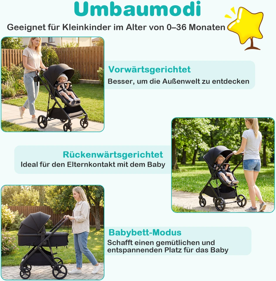 Vaikų vežimėlis juodas