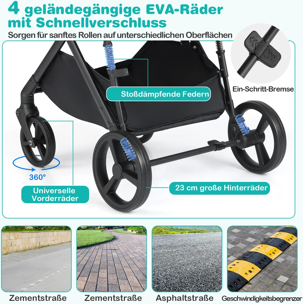 Vaikų vežimėlis juodas