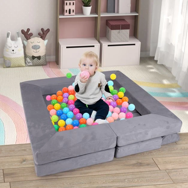 Vaikų žaidimų sofa Pilka 9 vnt.