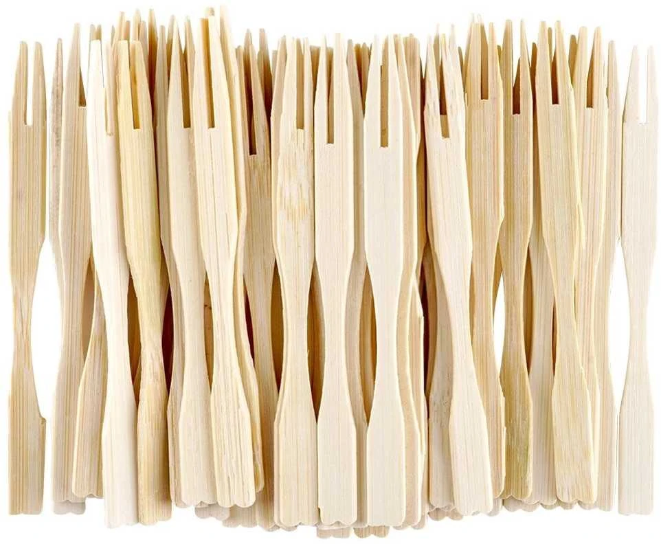 Excellent Houseware Užkandžių šakutės bambukinė 100 vnt.