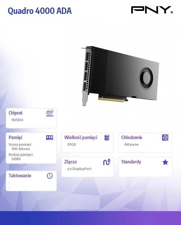 Vaizdo Plokštė - PNY NVIDIA RTX 4000 20GB GDDR6 PCIe 4.0 4x Mini DP