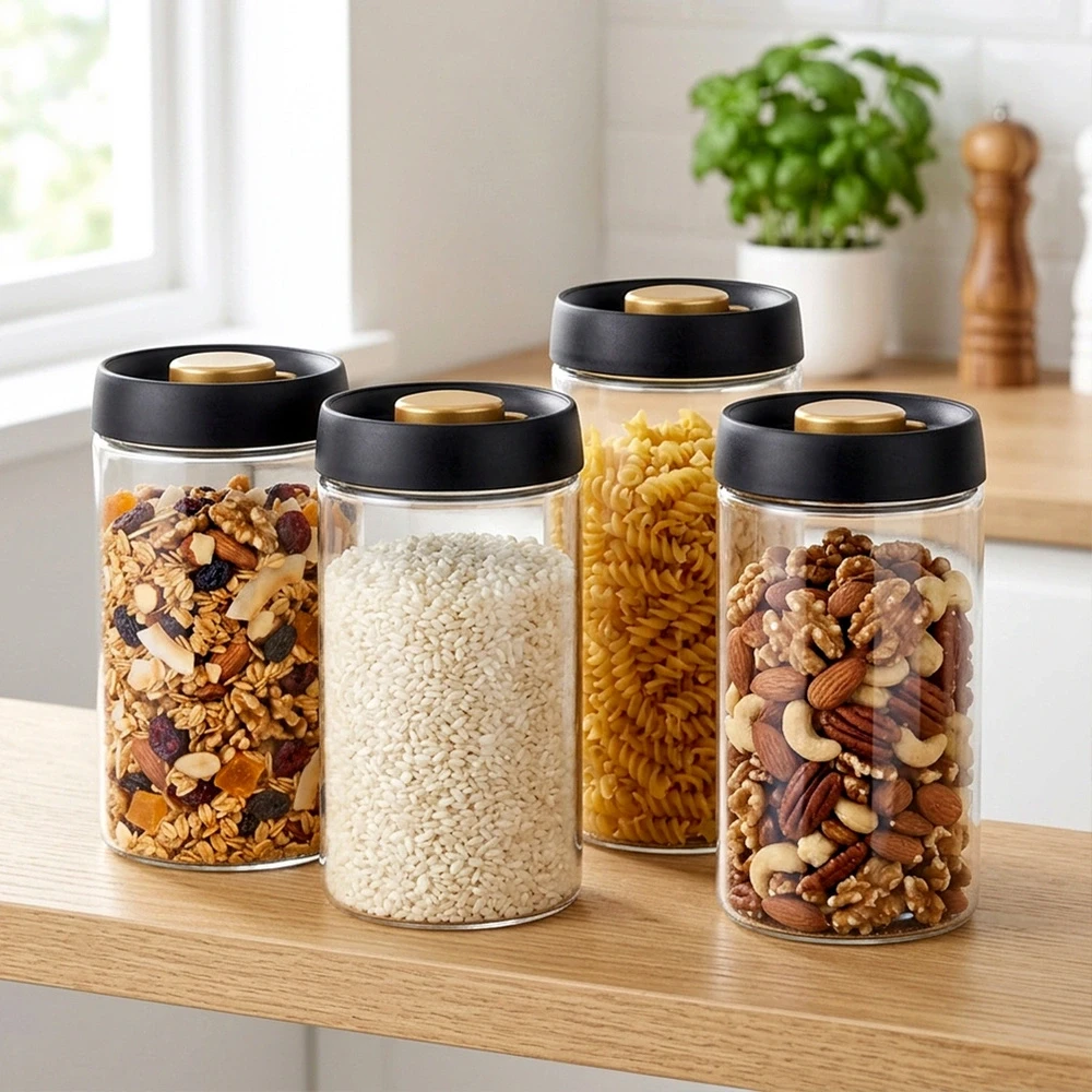 Vakuuminis maisto laikymo indas, 1,1 l, skaidrus, 10,5 x 10,5 x 19 cm