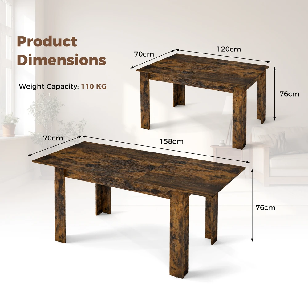 Valgomasis stalas 158 x 70 x 76 cm