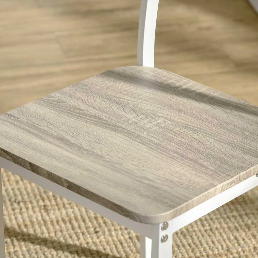 HOMCOM 3 dalių valgomojo baldų komplektas su 2 kėdėmis ir 1 stalu, sulankstomas stalo paviršius, plienas, MDF, natūrali+balta, 120 x 60 x 75 cm