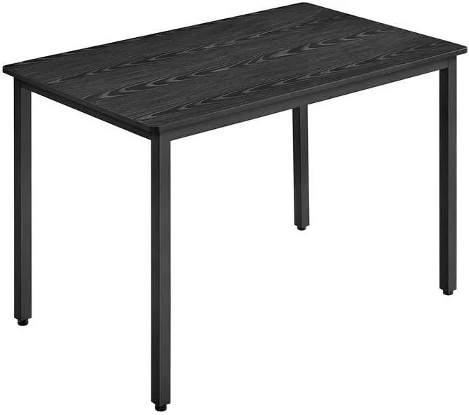 Songmics Vasagle Valgomojo stalas 70 x 110 x 77 cm juodalksnio juodos-matinės juodos spalvos