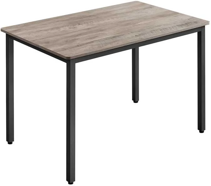 Songmics Vasagle Valgomasis stalas 70 x 110 x 77 cm pilkšvai margas matinis juodas