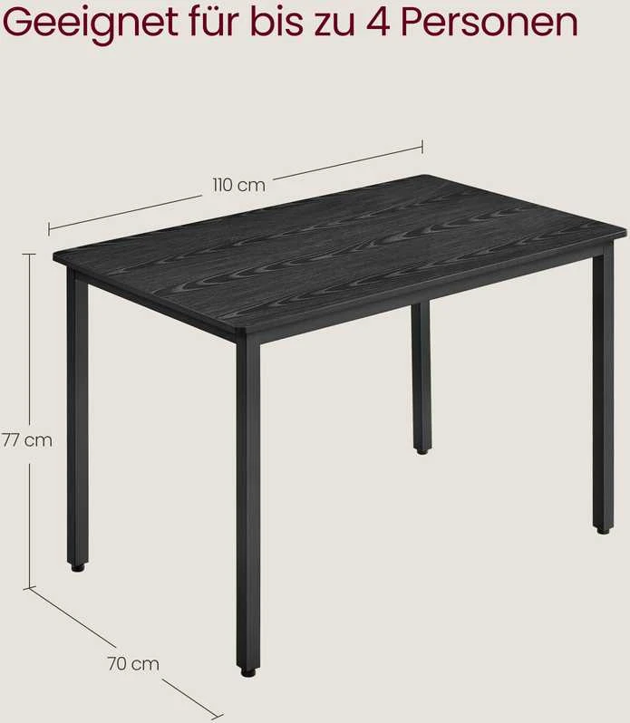 Songmics Valgomojo stalas 70x110x77 cm juodas