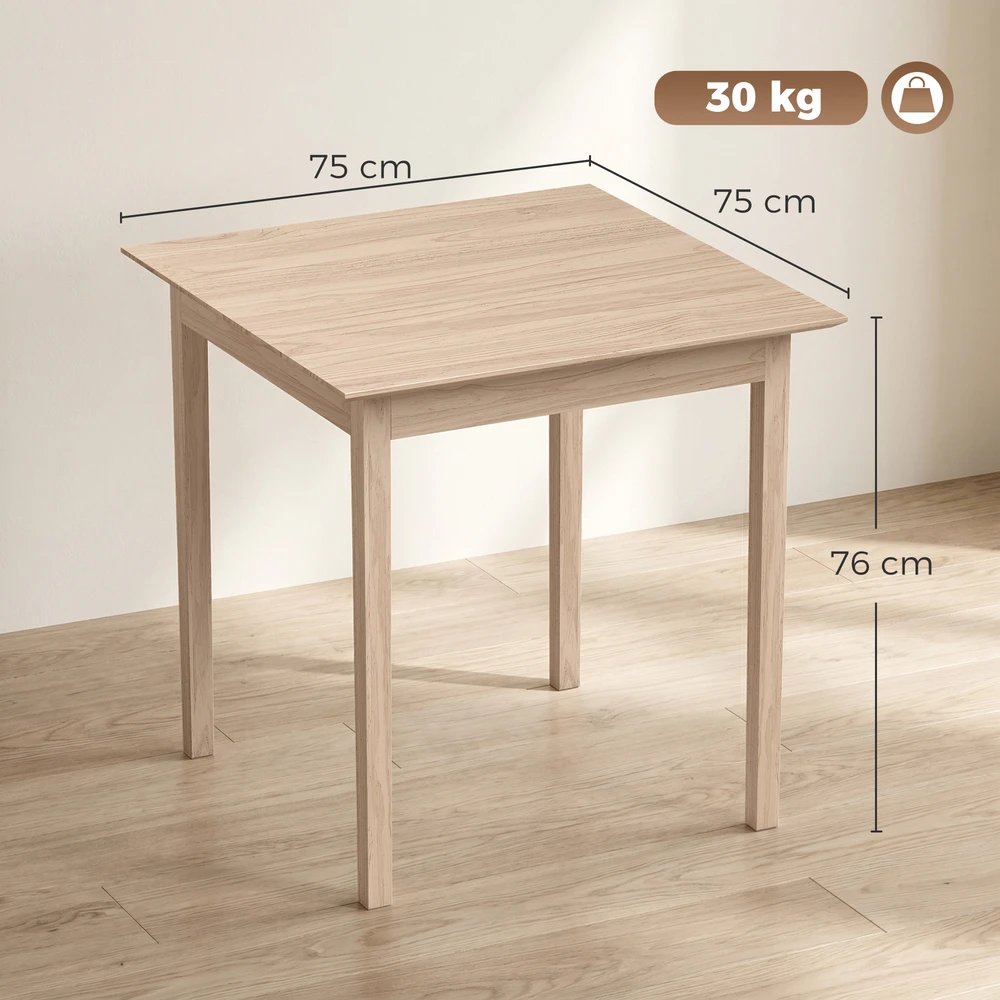 Valgomojo stalas kvadratinis, baltas, 75 x 75 x 76 cm