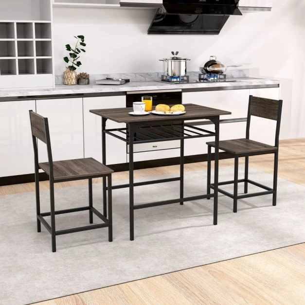 Valgomojo stalo komplektas 80 x 52.5 x 77 cm 3 vnt.