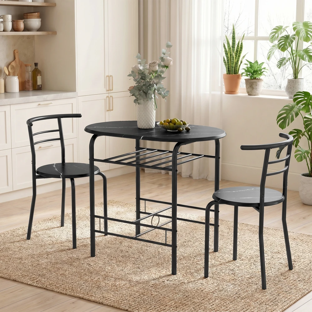 Valgomojo stalo komplektas 80x52x76 cm 3 vnt.