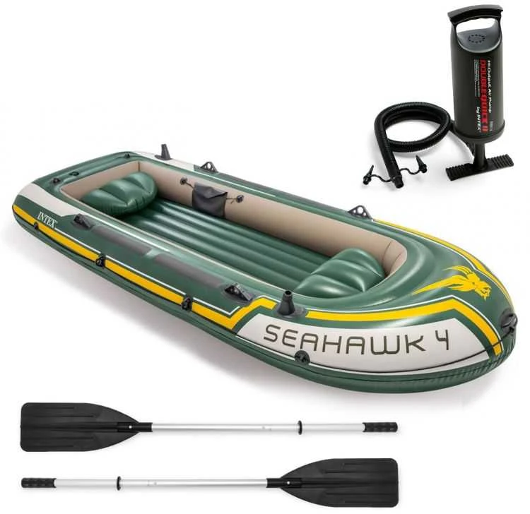 Pripučiama keturvietė valtis Intex Seahawk 4 Set,  pilnas komplektas