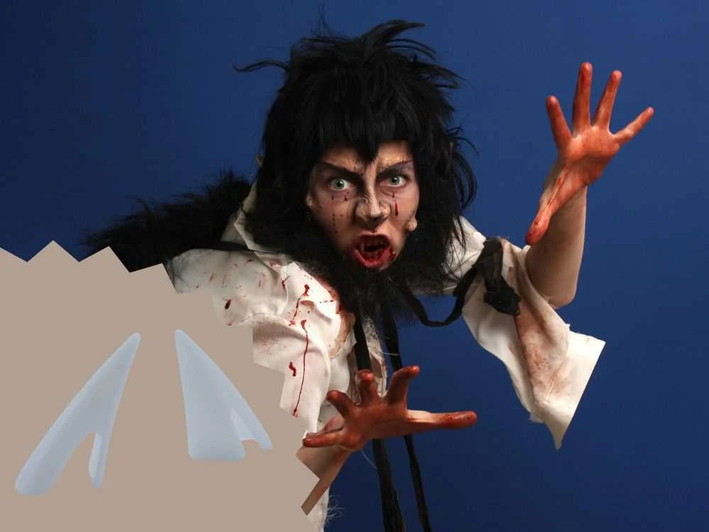 Vampyro dantų rinkinys su dirbtiniu krauju Halloween