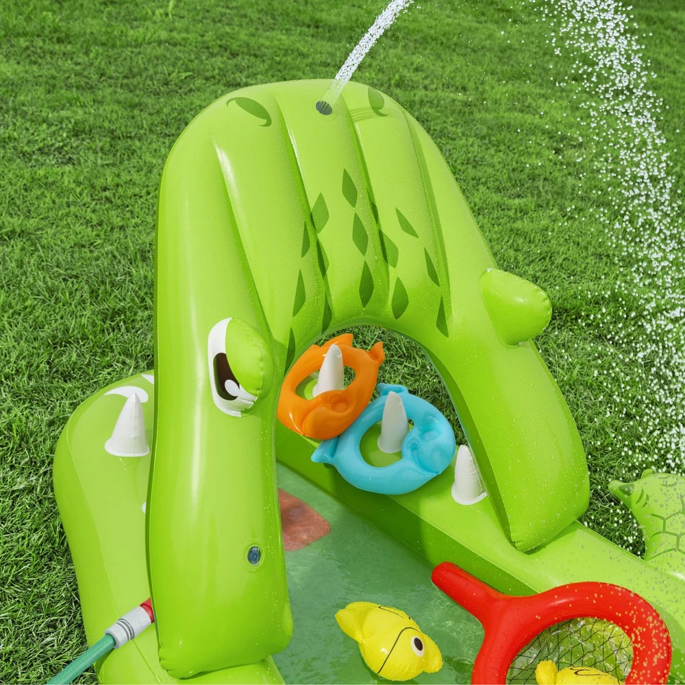 Bestway Vanduo žaidimų aikštelė KROKODILAS 234x163x87cm + Čiuožykla ir priedai 53169