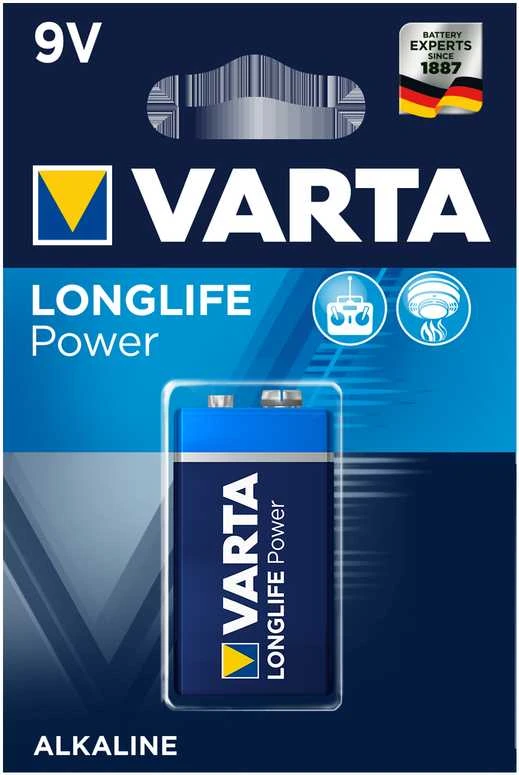 Baterija Varta Longlife 9V alkaline, 1 vnt