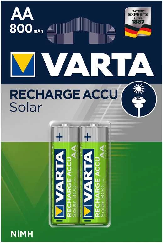 Varta AA HR6 Pakraunamos Baterijos Solar 800mAh 2vnt